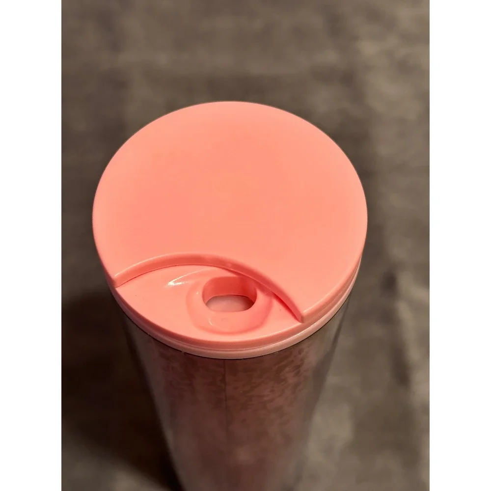 Starbucks Pink Rose Gold Foil Splatter Acrylic Tumbler 16oz Travel Mug